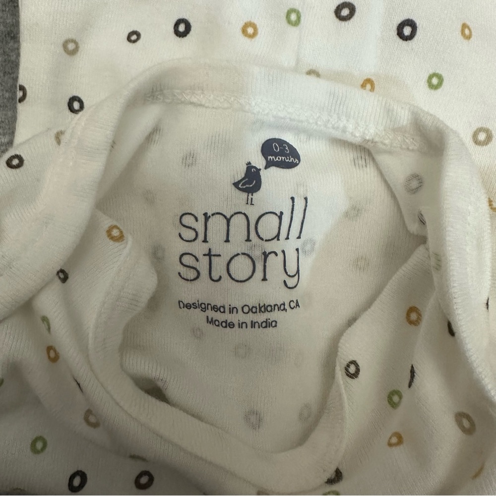 Small Story Onesies 0-3 Month Baby Girl 4-Pack Cheerio Hearts Pink & Gray - Picture 2 of 3